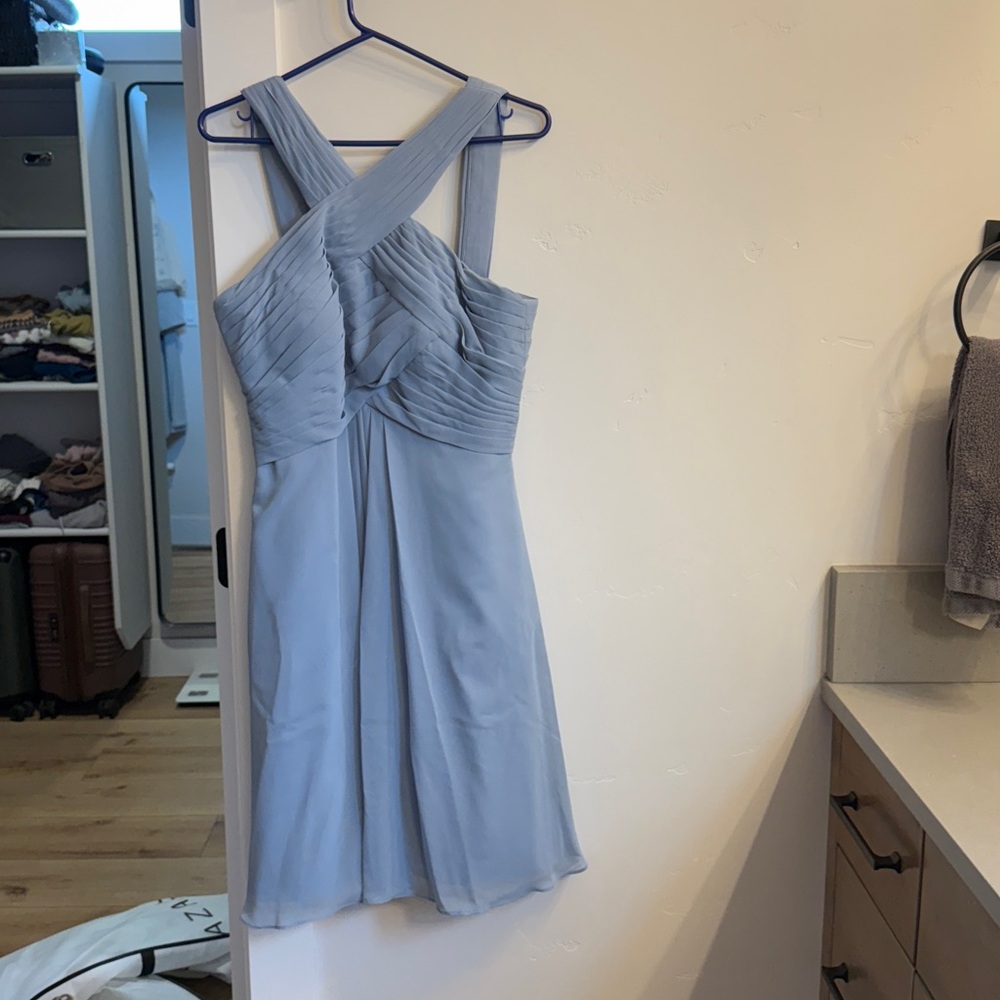 Azazie Light Blue Midi Dress